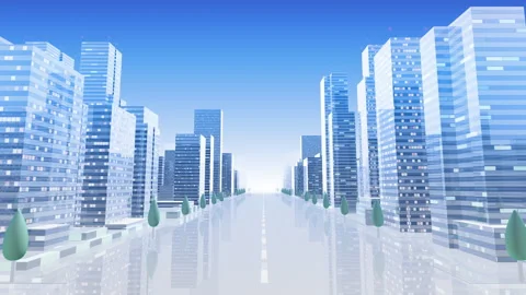 City Building Simple Modern Skyscraper business street background A2 sky2 4k Stock Footage 132471620