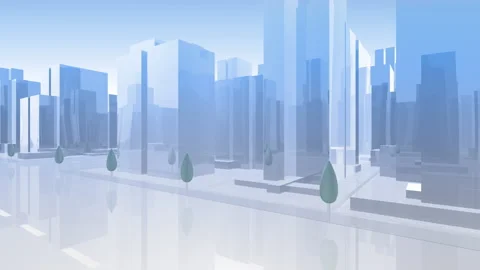 City Building Simple Modern Skyscraper business street background Ha1 sky 4k Stock Footage 132520260