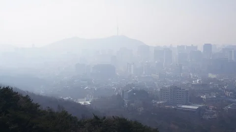 City Building Smog Video stock 124779161