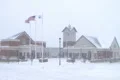 City Building in Snowstorm Footage
