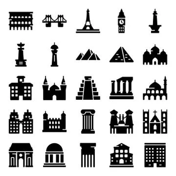 City Building Solid Vectors Pack Stock-Illustration