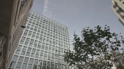 City Building with Trees Blowing Vídeo Stock 39206480