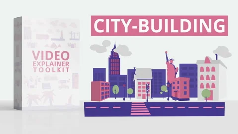 City-Building Video Explainer Toolkit After Effects stock