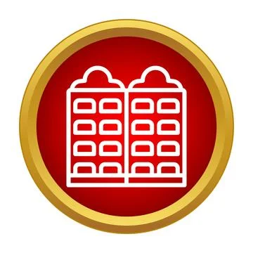 City buildings architecture icon vector red background Ilustración de archivo