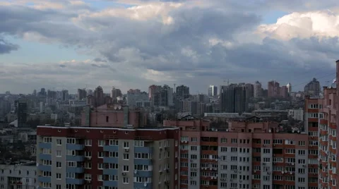 City buildings cloudy hyperlapse Stock Footage 48845757