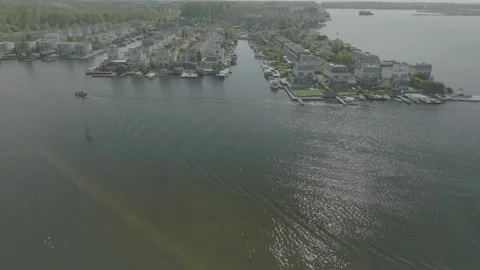 City built on lake Stock Footage 264779782