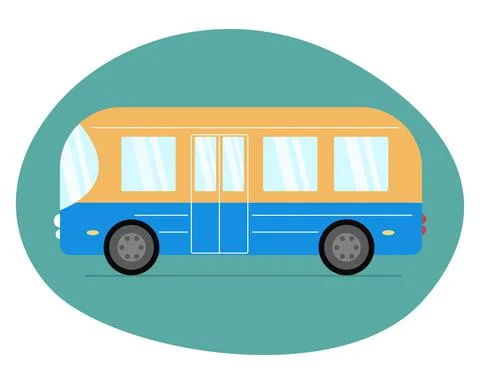 City bus in flat style Stock Illustration