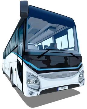 City Bus from Front View Stock Illustration