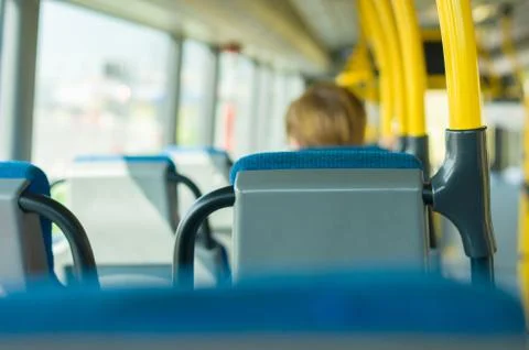 City bus interior Stock-Fotos