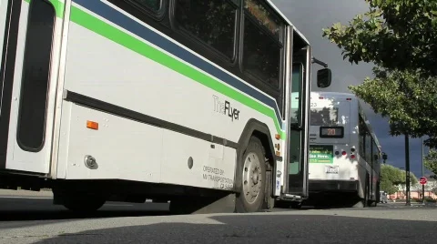 City Bus Sequence Stock Footage
