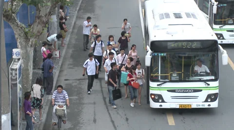 City bus stop Stock Footage 38176729