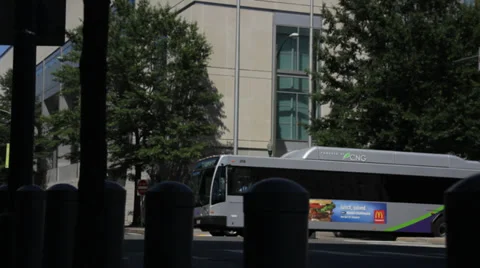 City bus turning corner Stock Footage 39946564