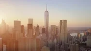 City Business District. Modern Skyline Cityscape. Aerial View. Shot On Red Epic Stock Footage