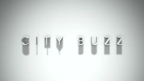 City Buzz 3D title animation with shadows on a white background Stock Footage 296664367