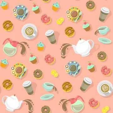 City Cafe Pattern Illustrazione stock