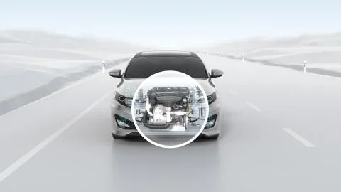 City car structure overview during driving. 3d illustration Stock Illustration