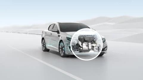 City car structure overview during driving. 3d illustration Stock Illustration