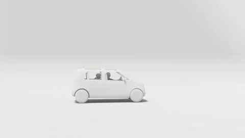 City Car White Hatchback Rendered in Studio Style Stock Footage 312972933