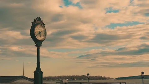 City Center Clock at Sunset Stock Footage 91301733