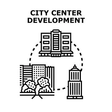 City center development planning building an urban infrastructure 库存插图