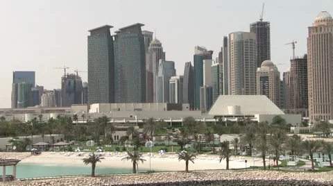 The city center in Doha Stock Footage 52781474