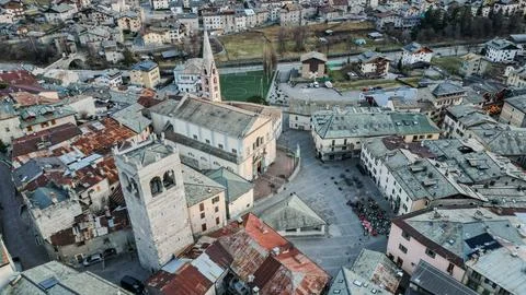 City centre of Bormio Stock Photos