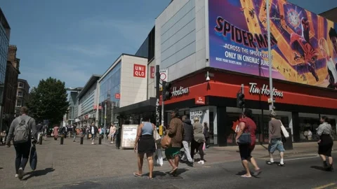 City centre of Manchester Stock Footage 244529937