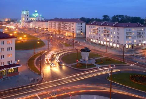 City centre at night Stock Photos