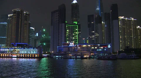 City centre, from river, tracking Stock Footage 37891542