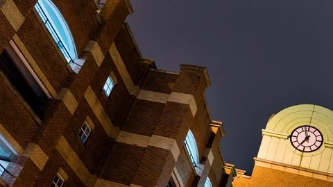 City Centre Timelapse, Clouds Over Car Park At Night 4K Stock Footage 99686442