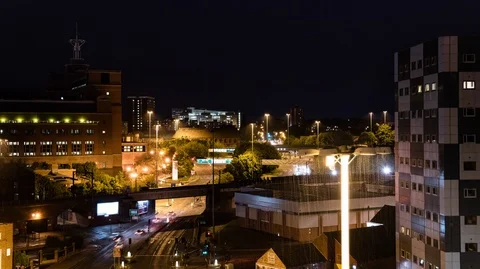 City Centre Timelapse, Thunderstorm over Leeds 1 4K Stock Footage 99730937