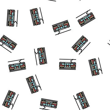 City circle tram vector seamless pattern Stock Illustration