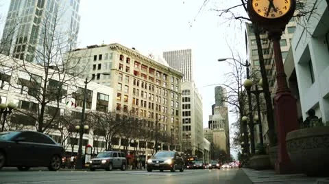 City Clock Stock Footage 10802803