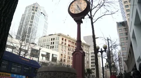 City Clock Stock Footage 10802818