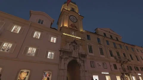 City clock at night 스톡 동영상 201472687