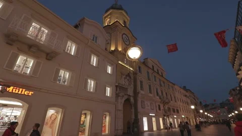 City clock at night 스톡 동영상 201472689