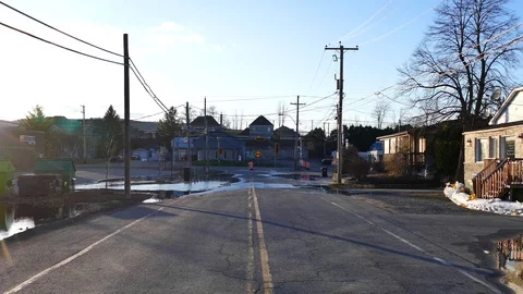 City close after flooding Stock Footage 114860350