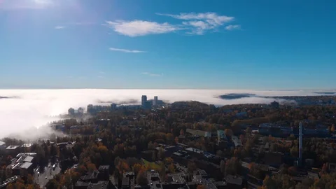 City in cloud Stock Footage