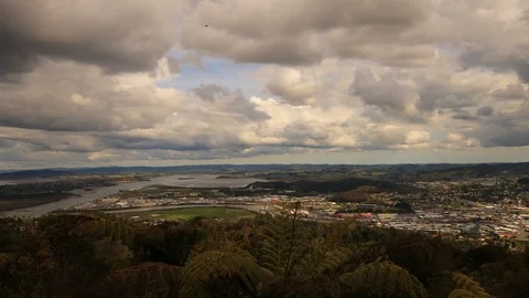 City clouds storms coming Video stock 116796855