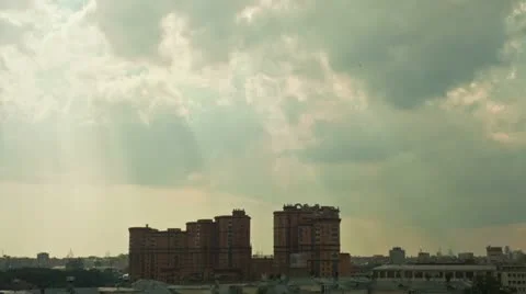 City clouds Time Lapse 1 Stock Footage 11498339