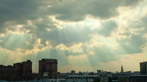 City clouds Time Lapse 2 Stock Footage 11498348