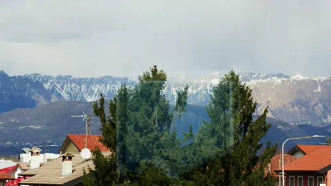 From city to cloudy mountains Stock Footage 150569656