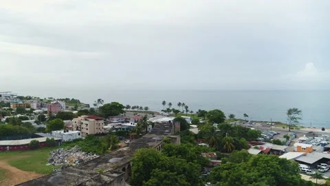 City on the coast of the ocean. Stock Footage 201292930