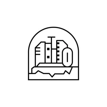 City, colony, dome, outer, space icon. Element of future technological pack for Stock Illustration