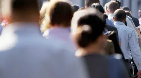 City Commuters Walking to Work Stock Footage 11945985