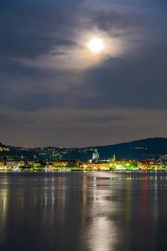The city of Como in the evening. Stock Photos