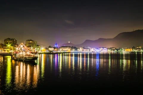 The city of Como in the evening. Stock Photos