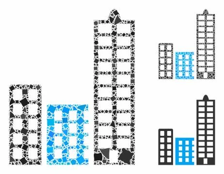 City Composition Icon of Rough Elements イラスト素材
