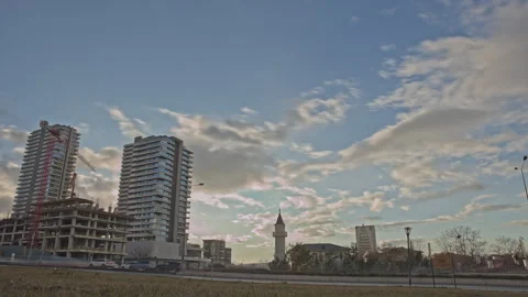 City Construction and Skyline Time-lapse - 4K ProRes 422 HQ Stock Footage 325140434
