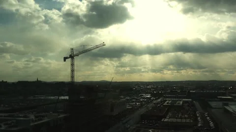 City Construction Crane timelapse Stock Footage